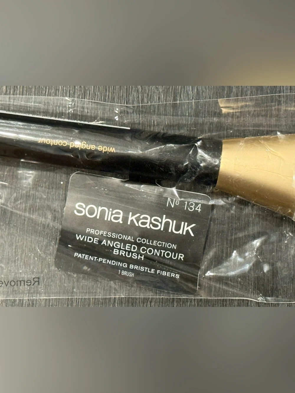 New Sonia Kashuk #134 Angled Contour Brush in Black and Gold